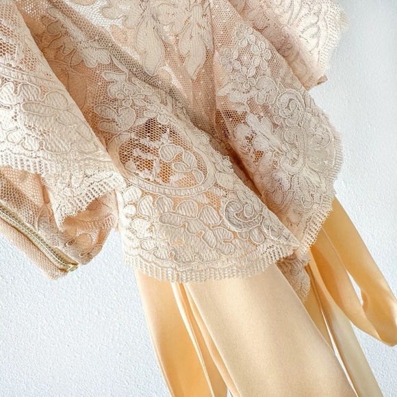 Designer-Style Cream Lace Blouse with Ribbon - Picture 12 of 13